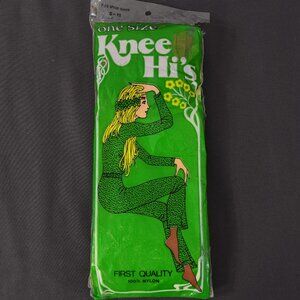 First Quality Knee Highs Nylons Pantyhose Socks One Size 5-11 Shoes Vintage NEW